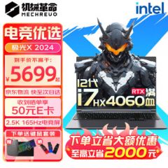机械革命（MECHREVO）极光X 2024款Pro16英寸游戏本笔记本电脑满血4060独显14代酷睿i7学生电竞本165HZ 2.5K屏 星际灰 极光X i7-12800HX RTX4060 【补贴